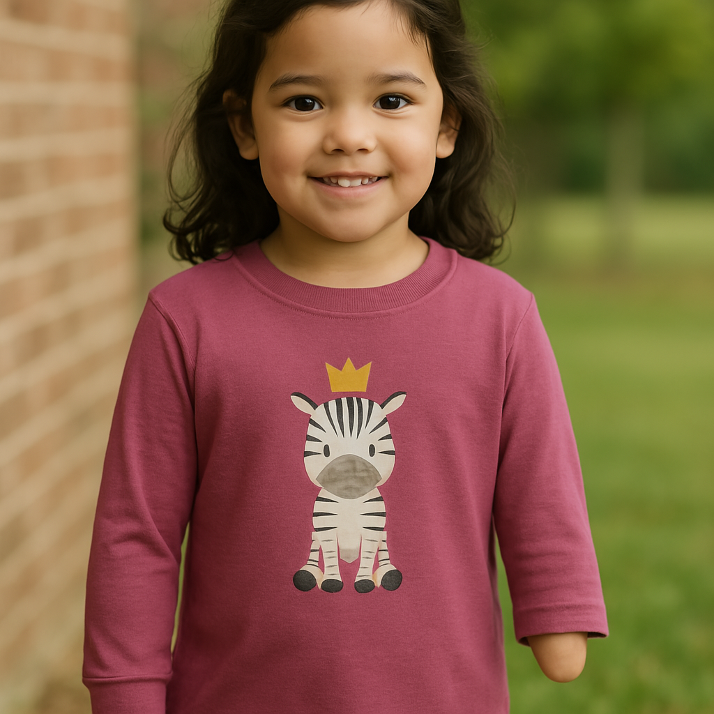 Preorder: Adaptive Clothing Elbow Length Top Long-sleeve Zebra Print