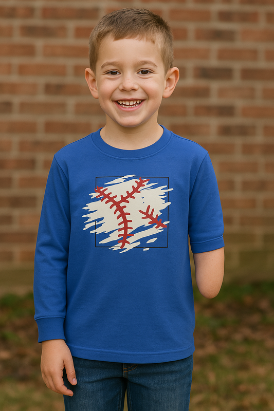 Preorder: Adaptive Clothing Elbow Length Top Long-sleeve Baseball Print