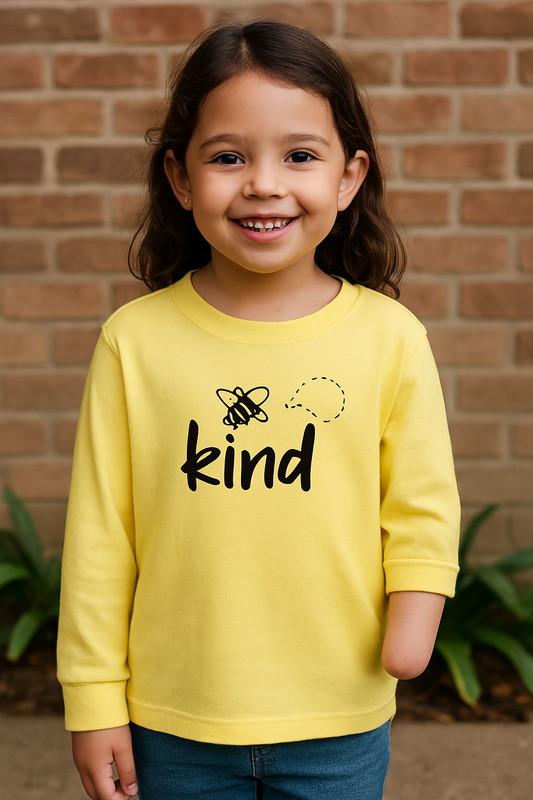 Preorder: Adaptive Clothing Elbow Length Top Long-sleeve Bee Kind Print