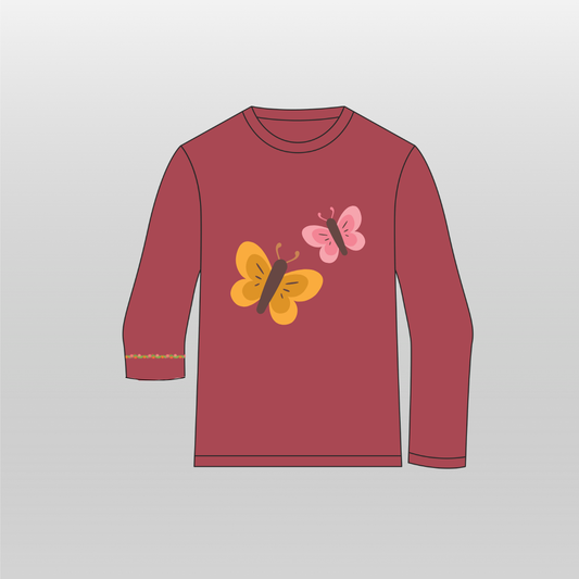 Butterfly Long Sleeve Kids Shirt